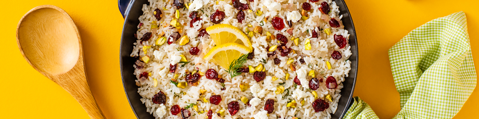 Lemon Dill Basmati with Cranberries, Pistachios, and Goat Cheese